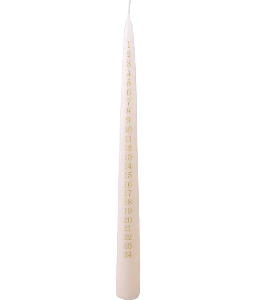 Advent Taper Candle, Ivory with Gold